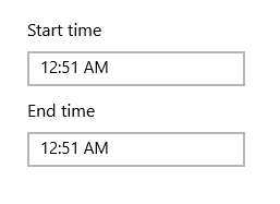 UWP Time Picker
